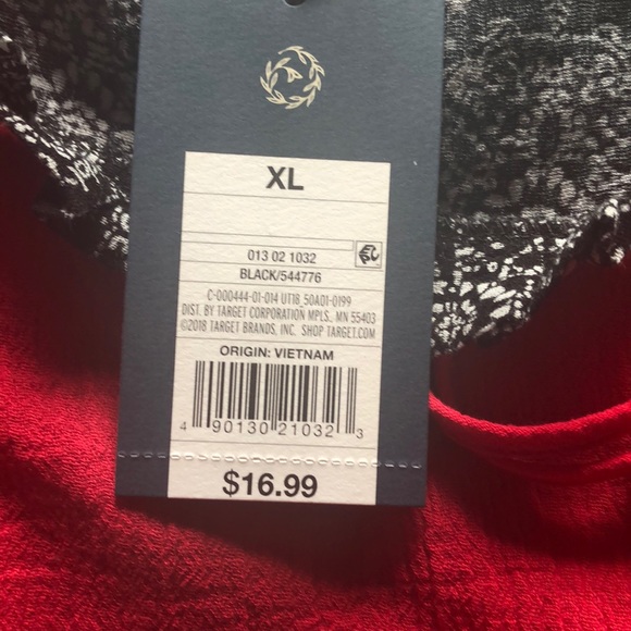 NWT Ruffle Trim Tank Top s.XL Set of Two Print Red - Picture 5 of 7